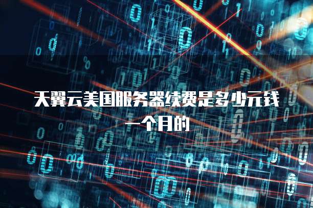 天翼云美国服务器续费是多少元钱一个月的