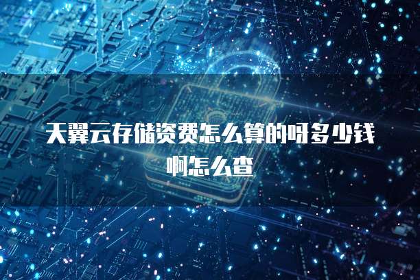 天翼云存储资费怎么算的呀多少钱啊怎么查