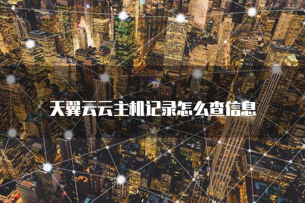 天翼云云主机记录怎么查信息