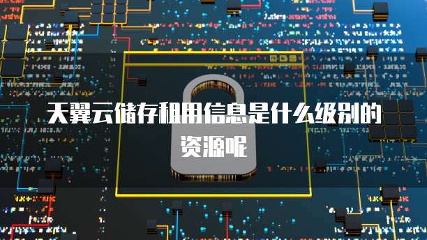 天翼云储存租用信息是什么级别的资源呢