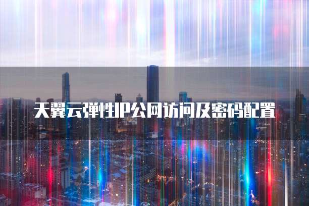 天翼云弹性IP公网访问及密码配置