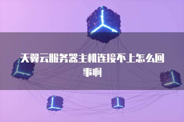 天翼云服务器主机连接不上怎么回事啊