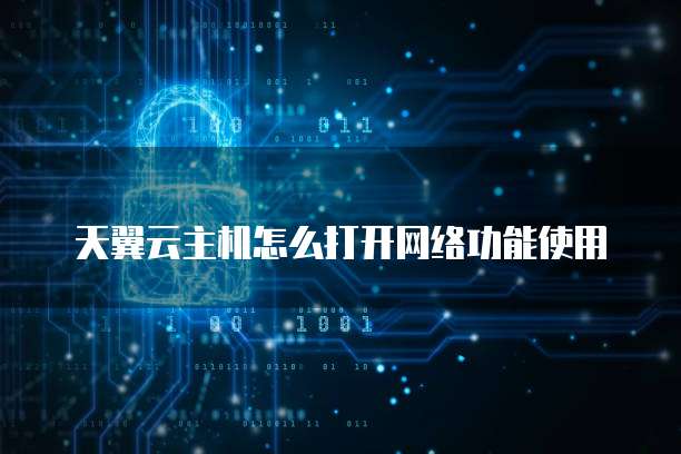 天翼云主机怎么打开网络功能使用