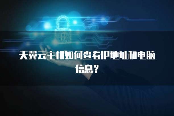 天翼云主机如何查看IP地址和电脑信息？