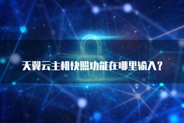 天翼云主机快照功能在哪里输入？