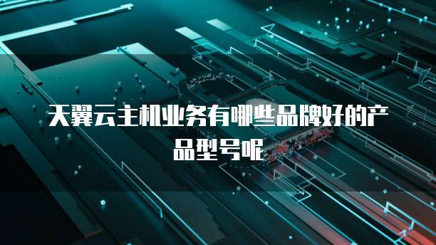 天翼云主机业务有哪些品牌好的产品型号呢