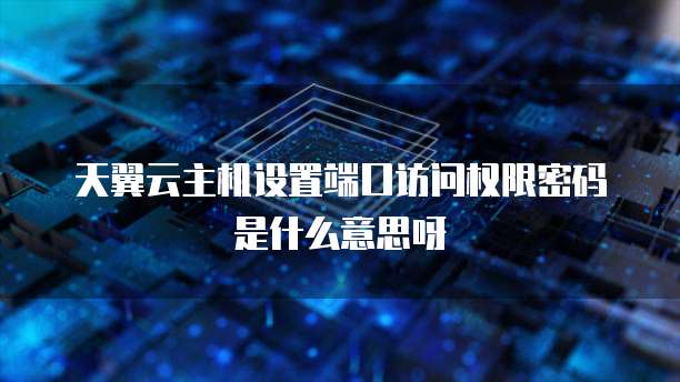 天翼云主机设置端口访问权限密码是什么意思呀