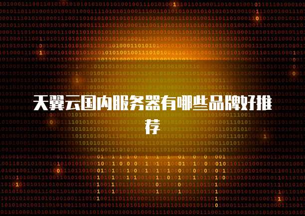 天翼云国内服务器有哪些品牌好推荐