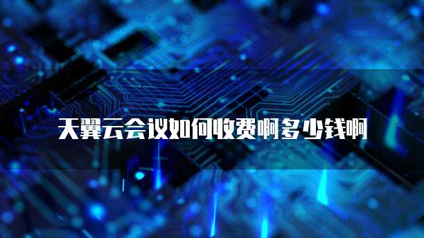 天翼云会议如何收费啊多少钱啊