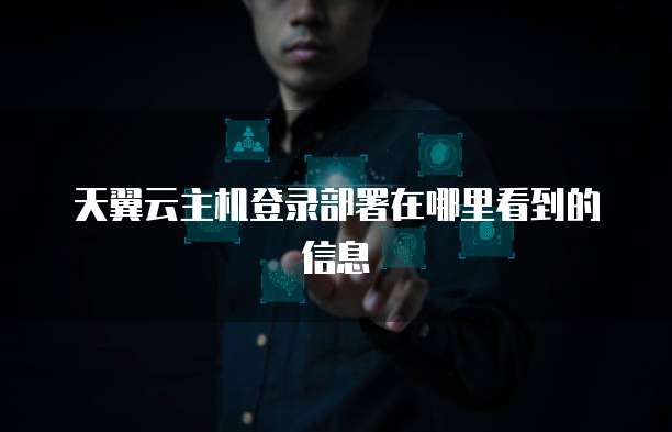 天翼云主机登录部署在哪里看到的信息