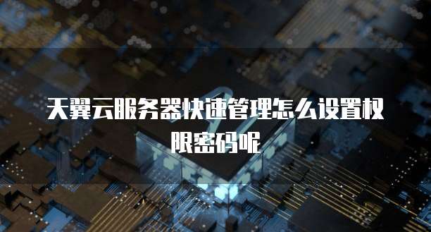 天翼云服务器快速管理怎么设置权限密码呢