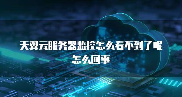 天翼云服务器监控怎么看不到了呢怎么回事