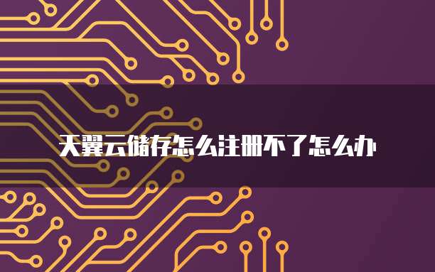 天翼云储存怎么注册不了怎么办