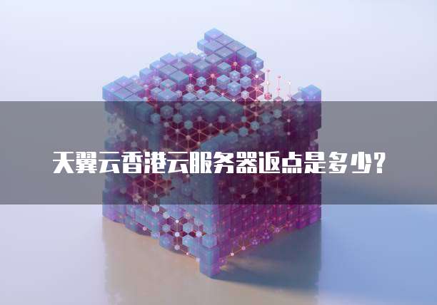 天翼云香港云服务器返点是多少?