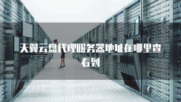 天翼云盘代理服务器地址在哪里查看到