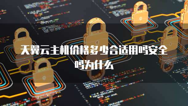 天翼云主机价格多少合适用吗安全吗为什么