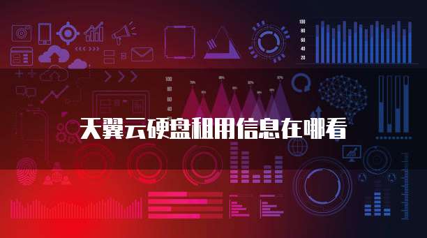 天翼云硬盘租用信息在哪看