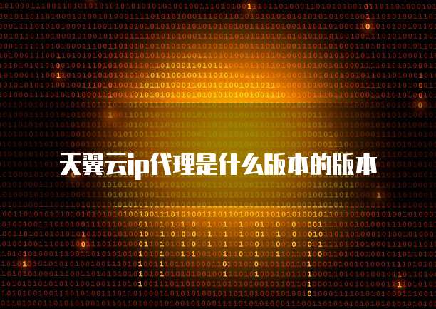 天翼云ip代理是什么版本的版本