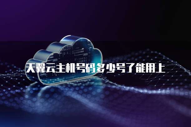 天翼云主机号码多少号了能用上