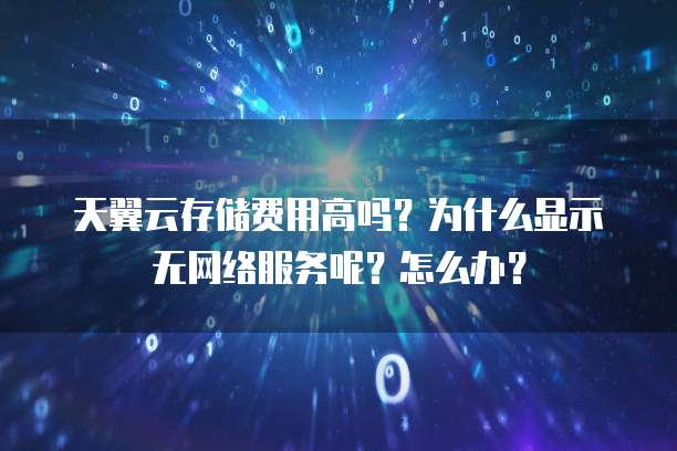 天翼云存储费用高吗?为什么显示无网络服务呢?怎么办?
