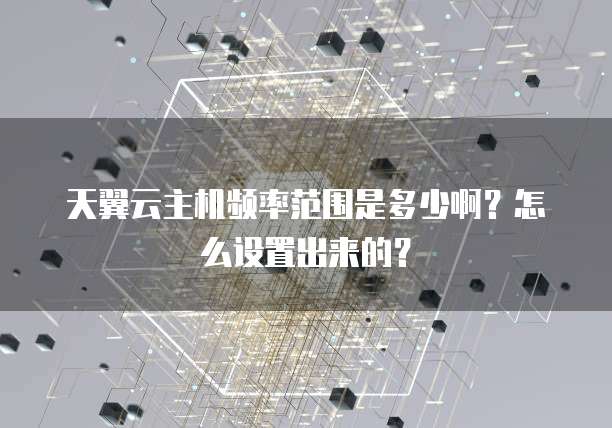 天翼云主机频率范围是多少啊？怎么设置出来的？