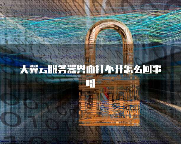 天翼云服务器界面打不开怎么回事呀