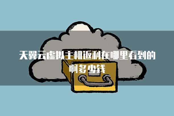 天翼云虚拟主机返利在哪里看到的啊多少钱