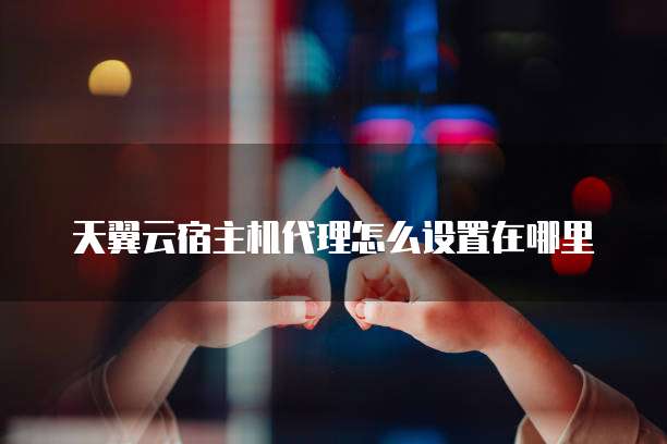 天翼云宿主机代理怎么设置在哪里