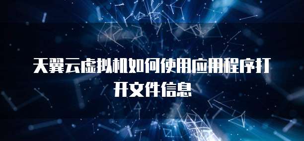 天翼云虚拟机如何使用应用程序打开文件信息