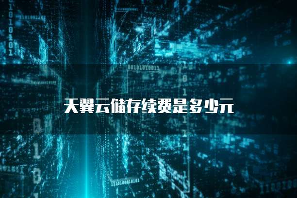 天翼云储存续费是多少元