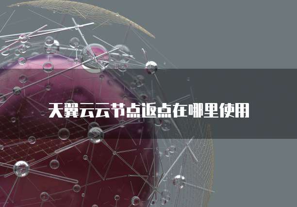天翼云云节点返点在哪里使用