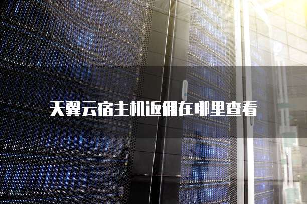 天翼云宿主机返佣在哪里查看