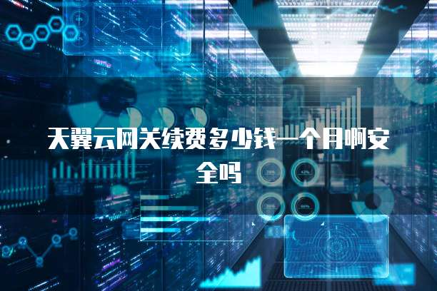 天翼云网关续费多少钱一个月啊安全吗
