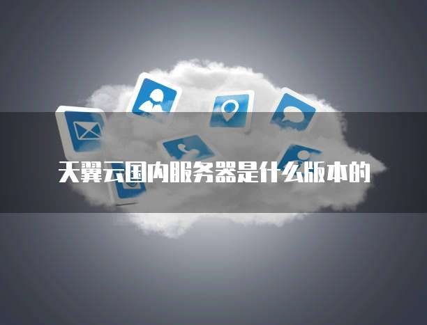 天翼云国内服务器是什么版本的