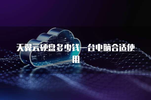天翼云硬盘多少钱一台电脑合适使用