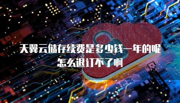 天翼云储存续费是多少钱一年的呢怎么退订不了啊