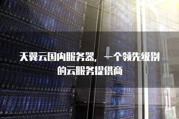 天翼云国内服务器,一个领先级别的云服务提供商