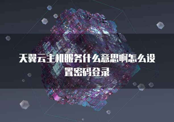 天翼云主机服务什么意思啊怎么设置密码登录