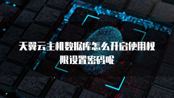 天翼云主机数据库怎么开启使用权限设置密码呢