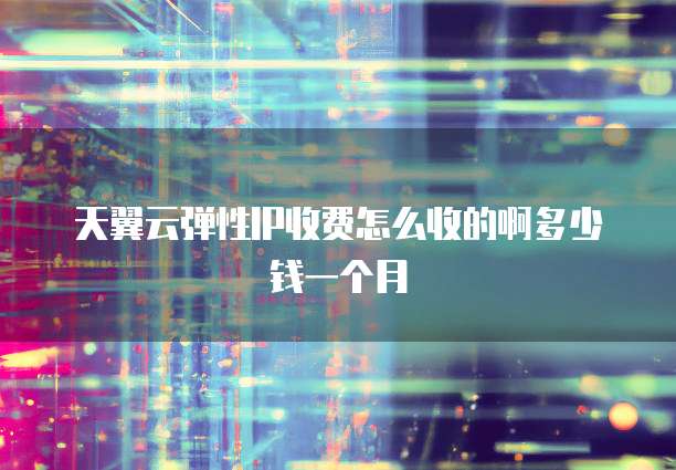 天翼云弹性IP收费怎么收的啊多少钱一个月