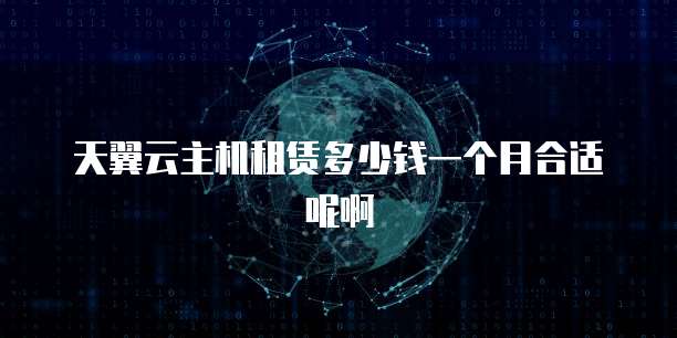 天翼云主机租赁多少钱一个月合适呢啊