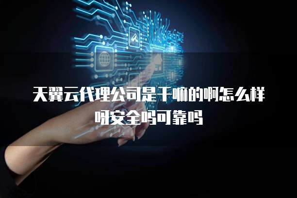 天翼云代理公司是干嘛的啊怎么样呀安全吗可靠吗