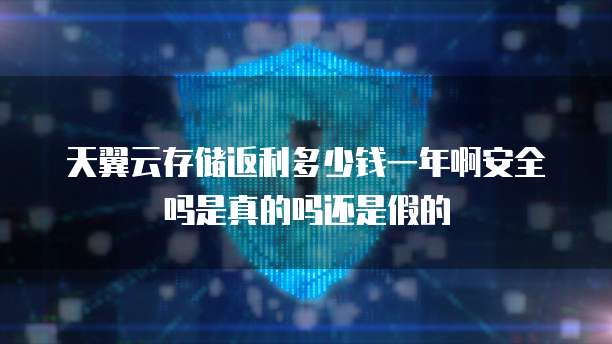 天翼云存储返利多少钱一年啊安全吗是真的吗还是假的