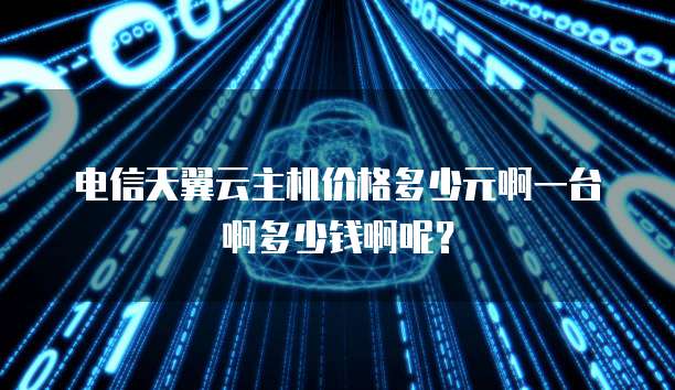 电信天翼云主机价格多少元啊一台啊多少钱啊呢?