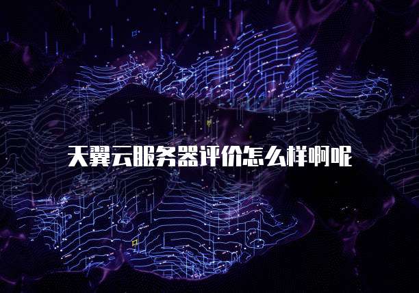 天翼云服务器评价怎么样啊呢