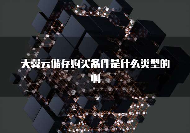 天翼云储存购买条件是什么类型的啊
