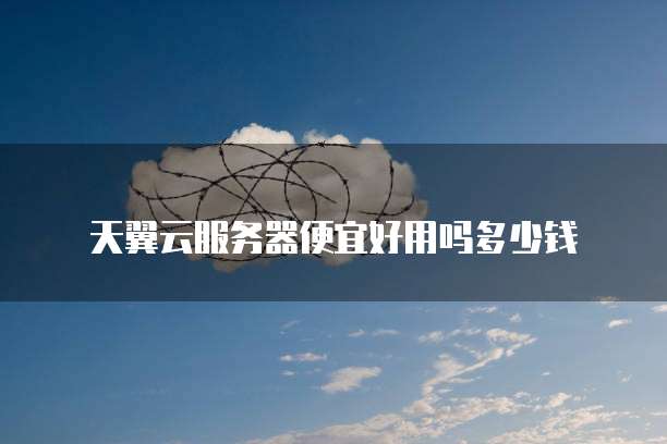 天翼云服务器便宜好用吗多少钱