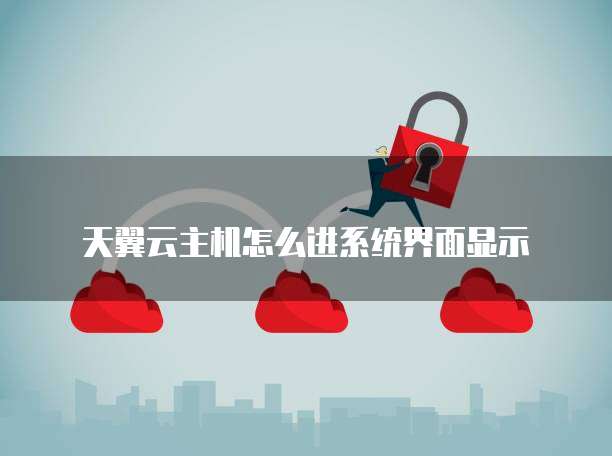 天翼云主机怎么进系统界面显示