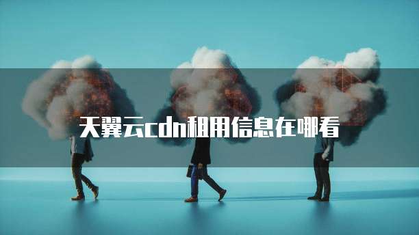 天翼云cdn租用信息在哪看