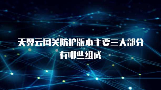 天翼云网关防护版本主要三大部分有哪些组成